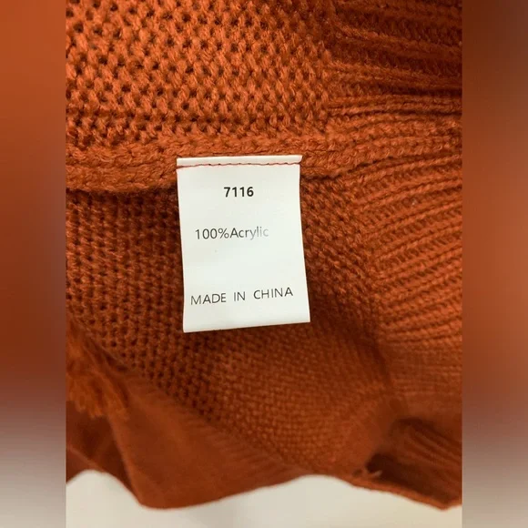 NWT Chunky Knit Turtle Neck fringe Sweater Dress - Picture 8 of 8